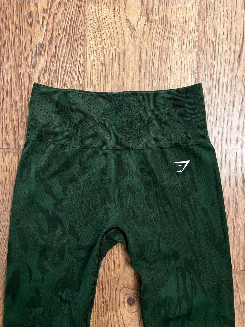 Gymshark Dark Green Seamless Camo-Textured Leggings